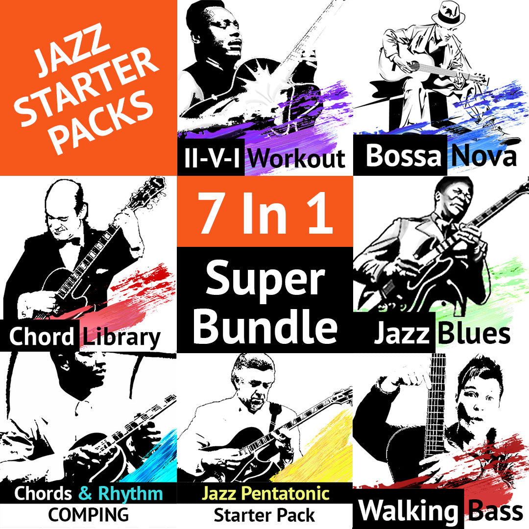 7 In 1 Starter Packs Super Bundle - Jazz Guitar Lesson Bundle