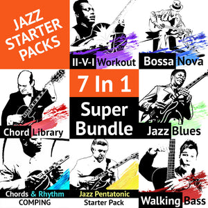 7 In 1  Starter Packs Super Bundle - Jazz Guitar Lesson Bundle