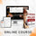 A mockup of a desktop PC, a tablet, an smartphone and an ebook, all displaying content of the Chord Melody Arranging for Jazz Guitar Online Course.